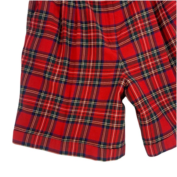 Vintage 100% Wool Red Plaid Shorts- Made in the USA by Talbots Petites - Picture 3 of 13